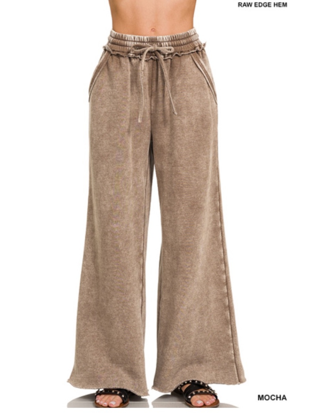 ❤️ 178 ZENANA ACID WASHED FLEECE FRONT POCKET SHACKET AND PANT - Picture 4 of 4